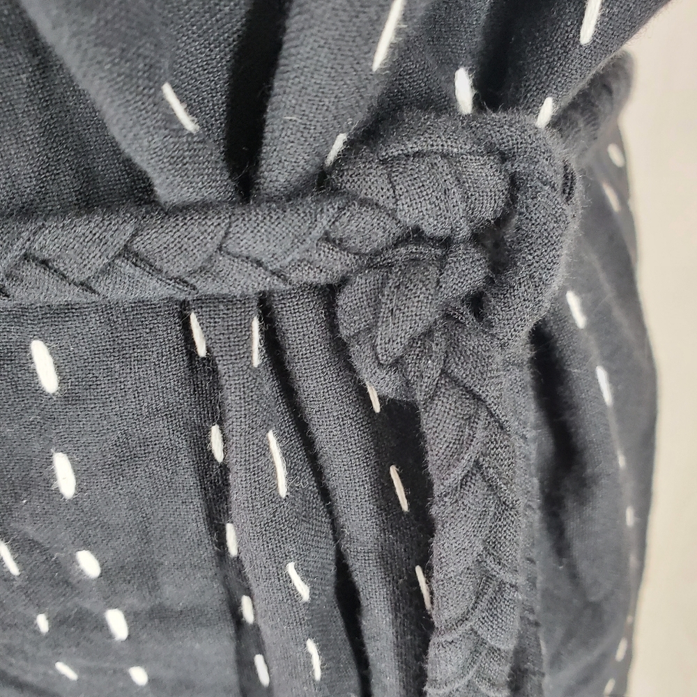 J. Jill Pure Jill Easy A-line Maxi Dress Black/White Lagenlook Cotton Boho Belt - Picture 13 of 15